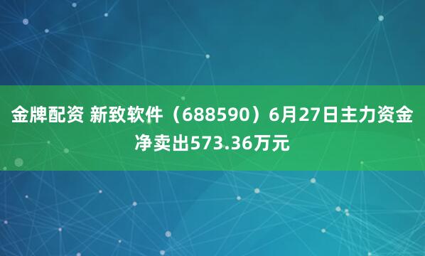 金牌配资 新致软件（688590）6月27日主力资金净卖出573.36万元
